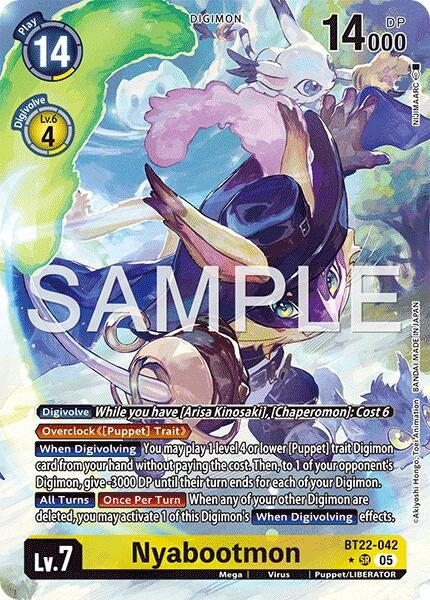 Image for Nyabootmon (Alternate Art) (Cyber Eden) (BT22-042 SR) - Digimon Card Game