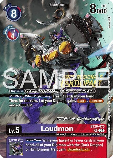 Image for Loudmon (Regionals 25-26 Season 2 Participant) (Release Special Booster 2.0) (BT20-075 U) - Digimon Card Game