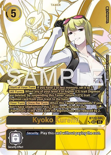Image for Kyoko Kuremi (Rare Pull) (Cyber Eden) (BT22-101 SEC) - Digimon Card Game