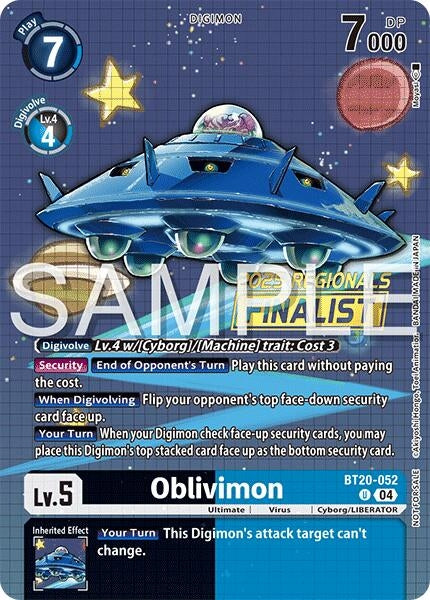 Image for Oblivimon (Regionals 25-26 Season 2 Finalist) (Release Special Booster 2.0) (BT20-052 U) - Digimon Card Game