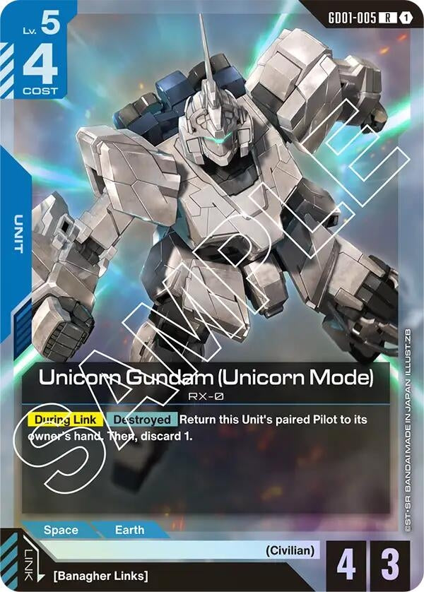 Image for Unicorn Gundam (Unicorn Mode) (Newtype Rising) (GD01-005) - Gundam Card Game