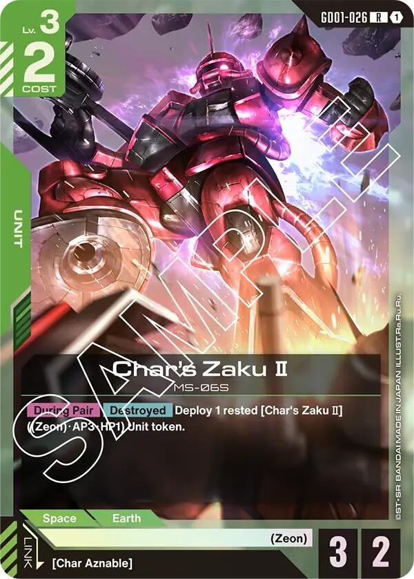 Image for Char's Zaku II (Newtype Rising) (GD01-026) - Gundam Card Game