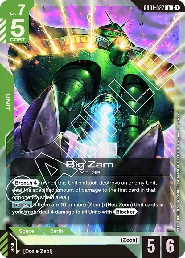 Image for Big Zam (Newtype Rising) (GD01-027) - Gundam Card Game