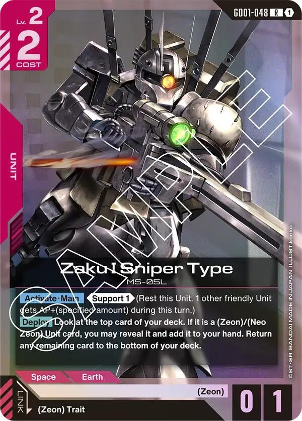 Image for Zaku I Sniper Type (Newtype Rising) (GD01-048) - Gundam Card Game