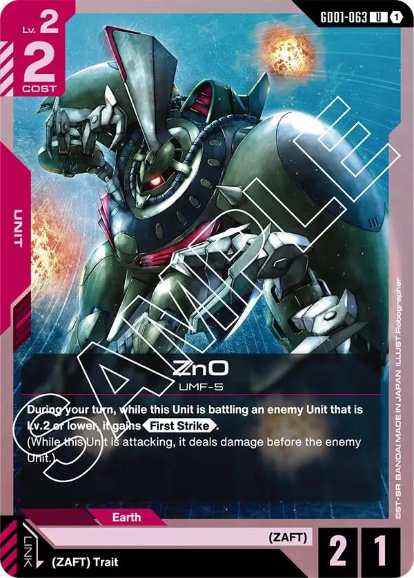 Image for ZnO (Newtype Rising) (GD01-063) - Gundam Card Game