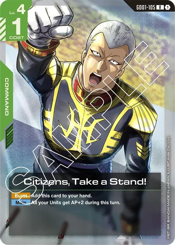 Image for Citizens, Take a Stand! (Newtype Rising) (GD01-105) - Gundam Card Game