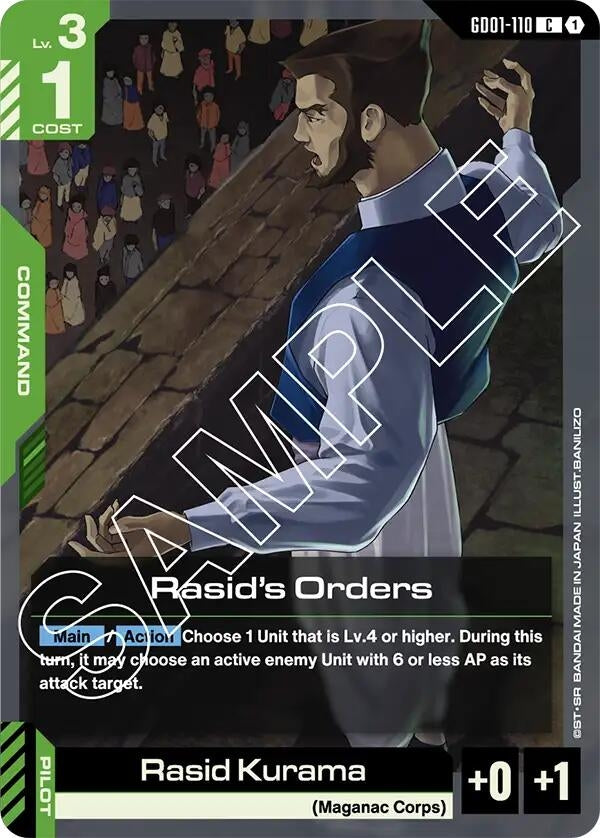 Image for Rasid's Orders (Newtype Rising) (GD01-110) - Gundam Card Game