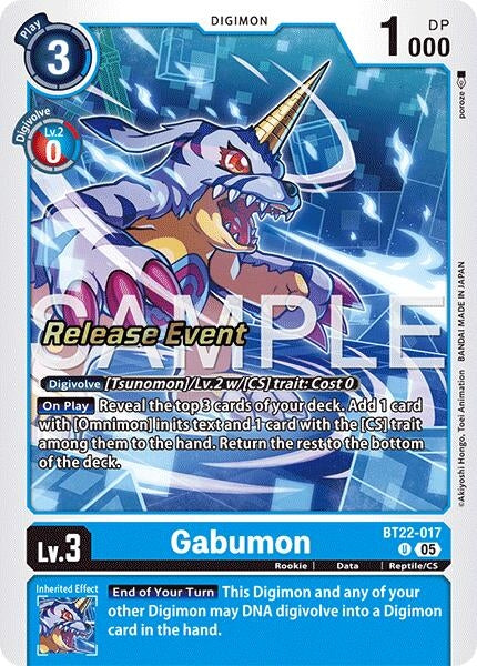 Image for Gabumon (Cyber Eden Release Event Cards) (BT22-017 U) - Digimon Card Game