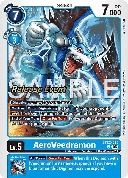 Image for AeroVeedramon (Cyber Eden Release Event Cards) (BT22-023 U) - Digimon Card Game