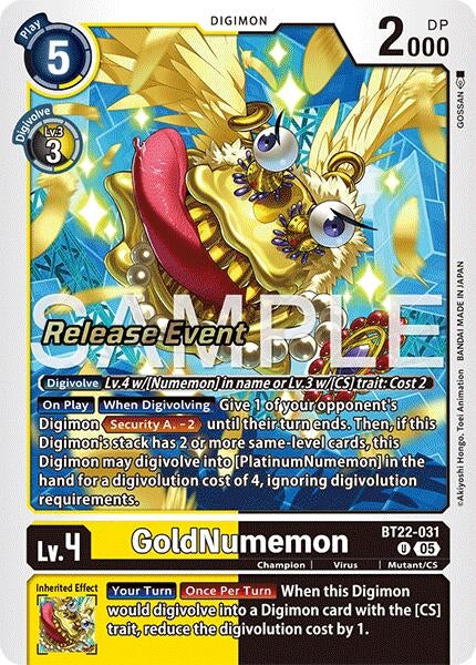Image for GoldNumemon (Cyber Eden Release Event Cards) (BT22-031 U) - Digimon Card Game