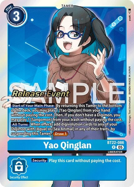 Image for Yao Qinglan (Cyber Eden Release Event Cards) (BT22-086 R) - Digimon Card Game