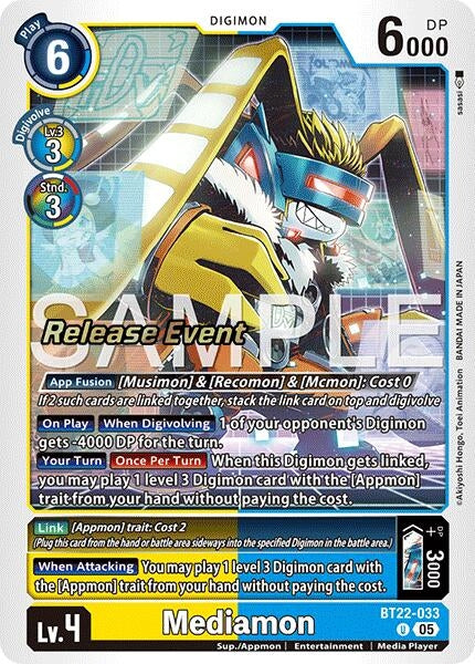 Image for Mediamon (Cyber Eden Release Event Cards) (BT22-033 U) - Digimon Card Game