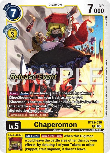 Image for Chaperomon (Cyber Eden Release Event Cards) (BT22-036 U) - Digimon Card Game