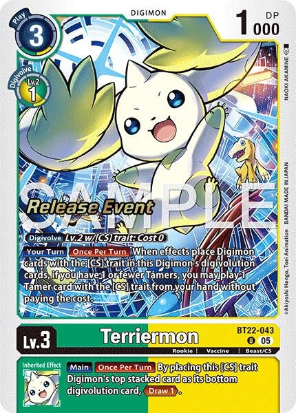 Image for Terriermon (Cyber Eden Release Event Cards) (BT22-043 U) - Digimon Card Game
