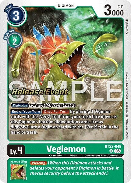 Image for Vegiemon (Cyber Eden Release Event Cards) (BT22-049 U) - Digimon Card Game
