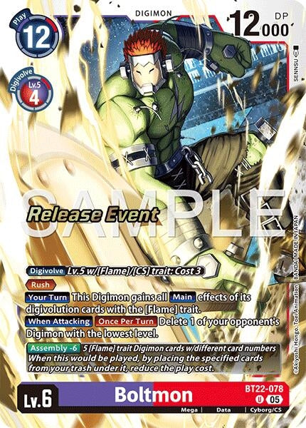 Image for Boltmon (Cyber Eden Release Event Cards) (BT22-078 U) - Digimon Card Game