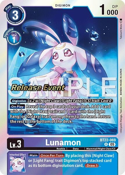 Image for Lunamon (Cyber Eden Release Event Cards) (BT22-069 R) - Digimon Card Game