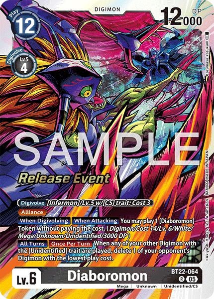 Image for Diaboromon (Cyber Eden Release Event Cards) (BT22-064 R) - Digimon Card Game