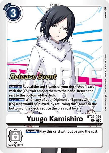 Image for Yuugo Kamishiro (Cyber Eden Release Event Cards) (BT22-094 U) - Digimon Card Game