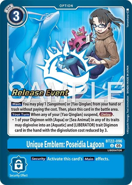 Image for Unique Emblem: Poseidia Lagoon (Cyber Eden Release Event Cards) (BT22-096 U) - Digimon Card Game