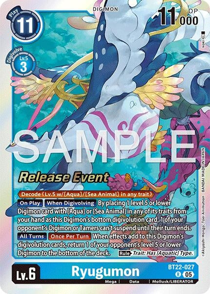 Image for Ryugumon (Cyber Eden Release Event Cards) (BT22-027 R) - Digimon Card Game