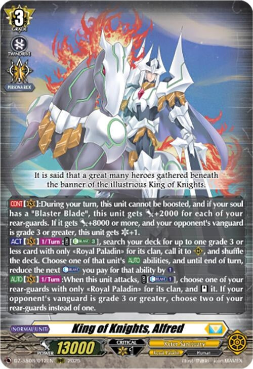 Image for King of Knights, Alfred (RRR) (DZ-SS08: Festival Booster 2025) (DZ-SS08/012EN) - Cardfight Vanguard