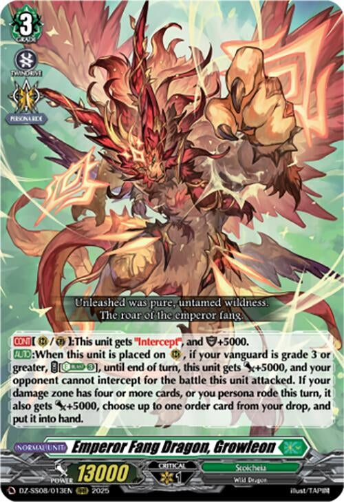Image for Emperor Fang Dragon, Growleon (RRR) (DZ-SS08: Festival Booster 2025) (DZ-SS08/013EN) - Cardfight Vanguard
