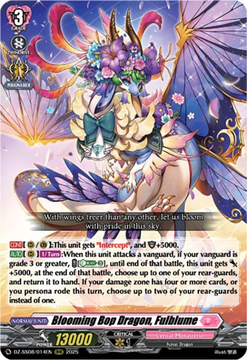 Image for Blooming Bop Dragon, Fulblume (RRR) (DZ-SS08: Festival Booster 2025) (DZ-SS08/014EN) - Cardfight Vanguard