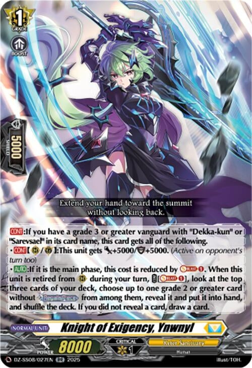 Image for Knight of Exigency, Ynwnyl (DZ-SS08: Festival Booster 2025) (DZ-SS08/027EN) - Cardfight Vanguard
