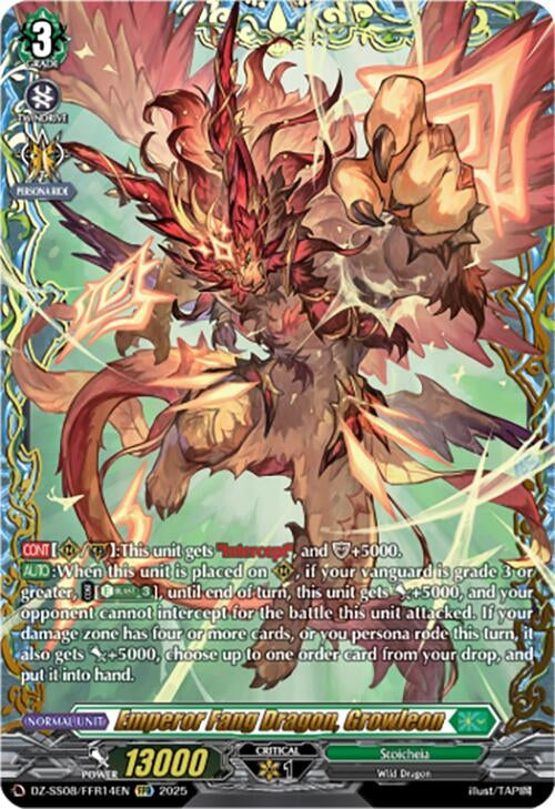 Image for Emperor Fang Dragon, Growleon (FFR) (DZ-SS08: Festival Booster 2025) (DZ-SS08/FFR14EN) - Cardfight Vanguard
