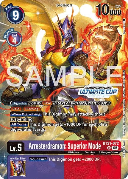 Image for Arresterdramon: Superior Mode (Ultimate Cup 25-26 Season 2) (World Convergence) (BT21-072 R) - Digimon Card Game