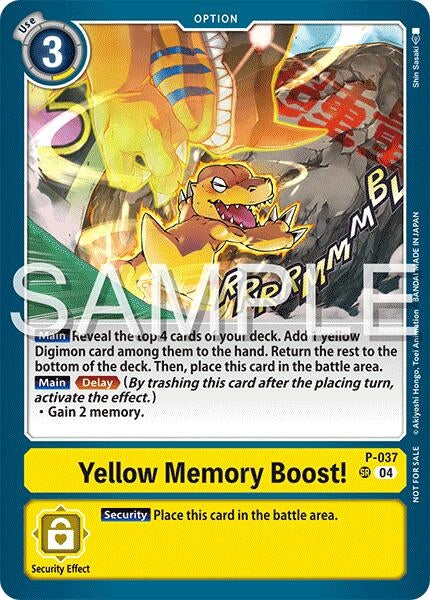 Image for Yellow Memory Boost! (Time Stranger Demo Deck) (Digimon Demo Deck Exclusive Cards) (P-037 SR) - Digimon Card Game