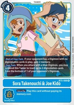 Sora Takenouchi & Joe Kido (BT5-088) (V.1) - Promos: Battle Of Omni (Rare) [BT-05P-BT5-088]