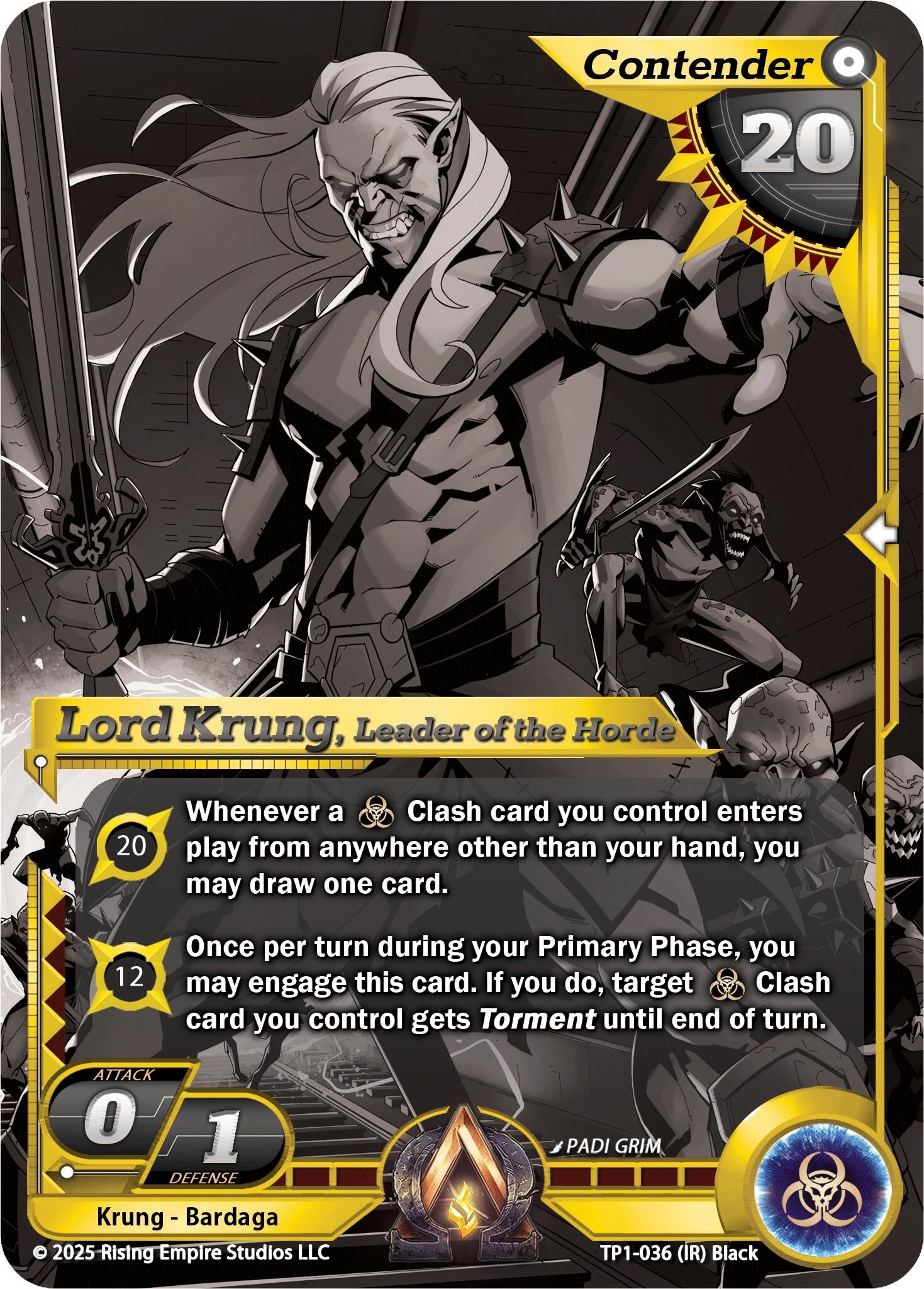 Image for Lord Krung, Leader of the Horde (Monochrome) (Spoils of the Forgotten) (TP1-036) - Alpha Clash