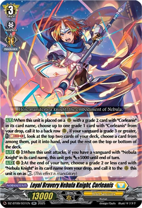 Image for Loyal Bravery Nebula Knight, Corleanis (DZ-BT09: Super Brave Detonation) (DZ-BT09/031EN) - Cardfight Vanguard