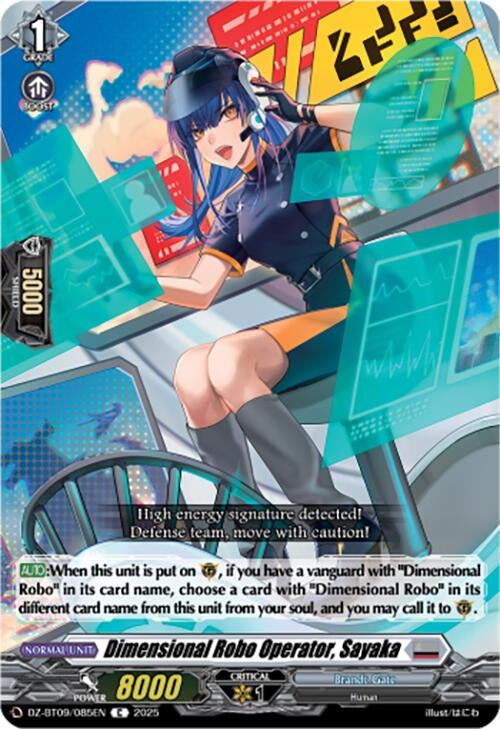 Image for Dimensional Robo Operator, Sayaka (DZ-BT09: Super Brave Detonation) (DZ-BT09/085EN) - Cardfight Vanguard