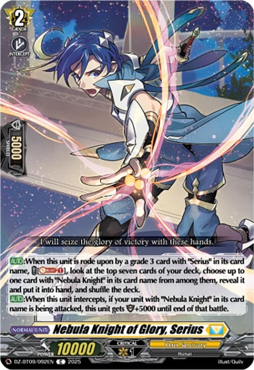 Image for Nebula Knight of Glory, Serius (DZ-BT09: Super Brave Detonation) (DZ-BT09/092EN) - Cardfight Vanguard