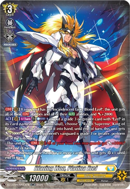 Image for Blazing Lion, Platina Ezel (SR) (DZ-BT09: Super Brave Detonation) (DZ-BT09/SR23EN) - Cardfight Vanguard