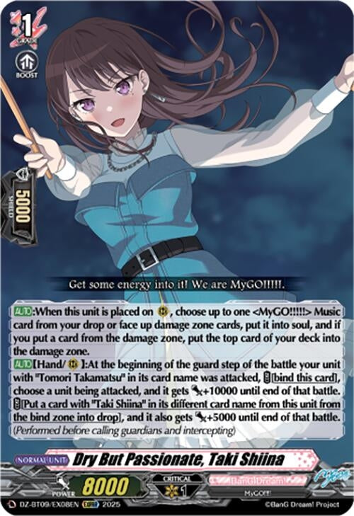 Image for Dry But Passionate, Taki Shiina (EXC) (DZ-BT09: Super Brave Detonation) (DZ-BT09/EX08EN) - Cardfight Vanguard