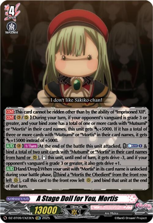 Image for A Stage Doll for You, Mortis (EXC) (DZ-BT09: Super Brave Detonation) (DZ-BT09/EX23EN) - Cardfight Vanguard