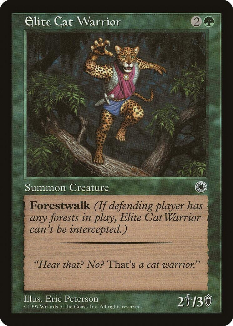 Image for Elite Cat Warrior (Flavor Text) (Portal) - Magic: The Gathering