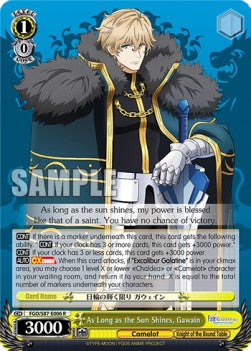 As Long as the Sun Shines, Gawain (V.1 - Rare) - Fate/Grand Order THE MOVIE Divine Realm of the Round Table: Camelot (Rare) [FGO/S87-006]