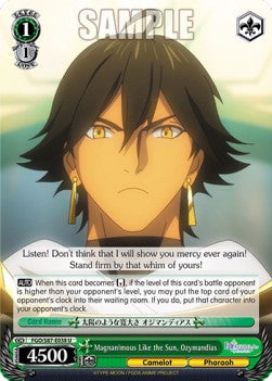 Magnanimous Like the Sun, Ozymandias - Fate/Grand Order THE MOVIE Divine Realm of the Round Table: Camelot (Uncommon) [FGO/S87-038]