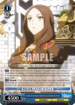 Truth of the Holy Selection, Leonardo da Vinci - Fate/Grand Order THE MOVIE Divine Realm of the Round Table: Camelot (Uncommon) [FGO/S87-091]