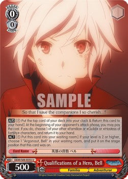 Qualifications of a Hero, Bell - Is It Wrong to Try to Pick Up Girls in a Dungeon? (Uncommon) [DDM/S88-055]
