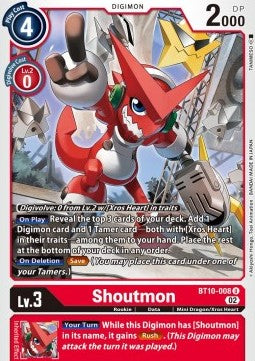 Shoutmon (BT10-008) - Xros Encounter (Uncommon) [BT-10-008]
