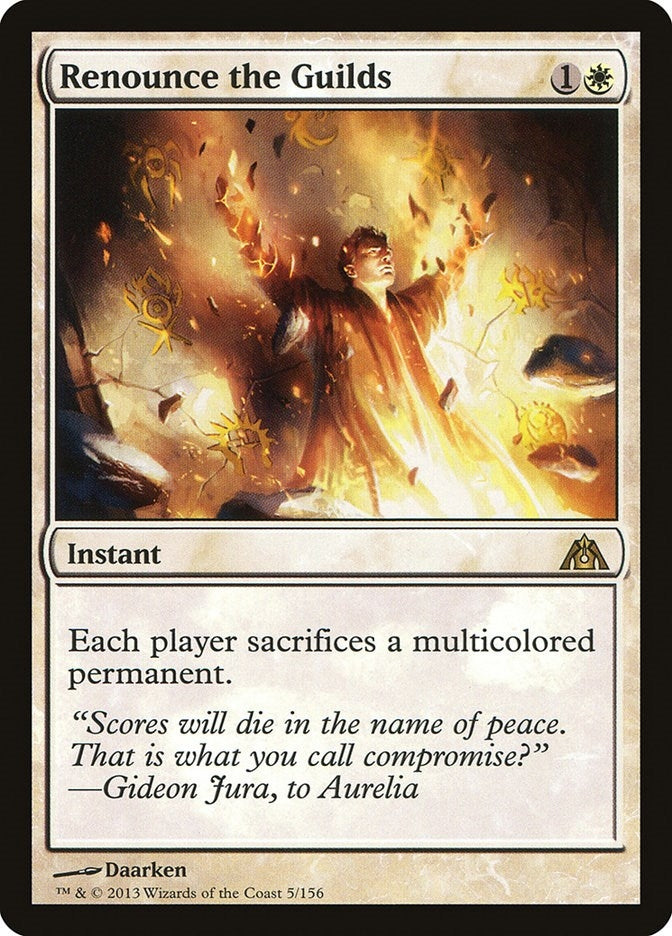 Image for Renounce the Guilds (Dragon's Maze) (5) - Magic: The Gathering