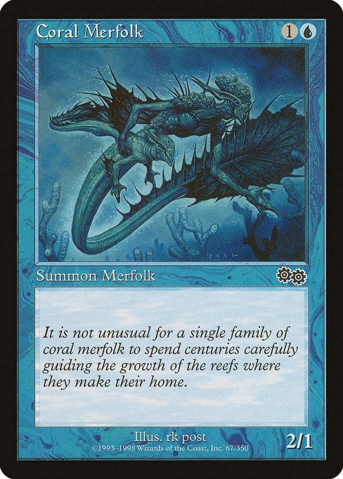 Image for Coral Merfolk (Urza's Saga) (67) - Magic: The Gathering