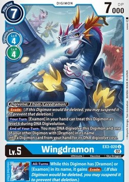 Wingdramon (EX3-020) (V.1) - Draconic Roar (Uncommon) [EX-03-020]