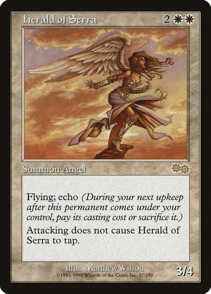 Image for Herald of Serra (Urza's Saga) (17) - Magic: The Gathering